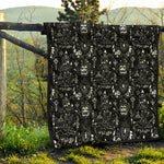 Black And White Supernatural Wicca Print Quilt