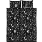 Black And White Supernatural Wicca Print Quilt Bed Set