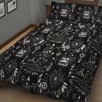 Black And White Supernatural Wicca Print Quilt Bed Set