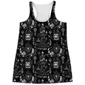 Black And White Supernatural Wicca Print Women's Racerback Tank Top