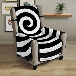 Black And White Swirl Illusion Print Armchair Protector