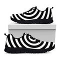 Black And White Swirl Illusion Print Black Running Shoes