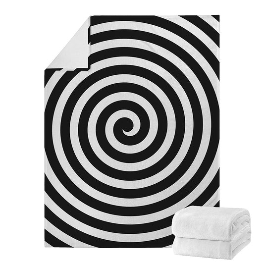 Black And White Swirl Illusion Print Blanket