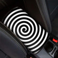 Black And White Swirl Illusion Print Car Center Console Cover