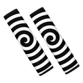 Black And White Swirl Illusion Print Car Seat Belt Covers