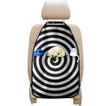 Black And White Swirl Illusion Print Car Seat Organizers