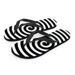 Black And White Swirl Illusion Print Flip Flops