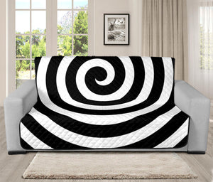 Black And White Swirl Illusion Print Futon Protector