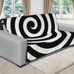 Black And White Swirl Illusion Print Futon Protector