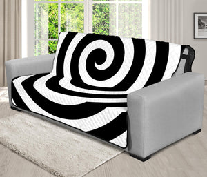 Black And White Swirl Illusion Print Futon Protector