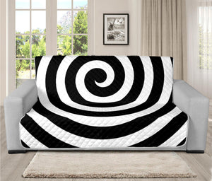 Black And White Swirl Illusion Print Futon Protector