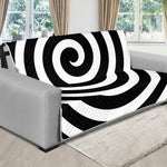 Black And White Swirl Illusion Print Futon Protector