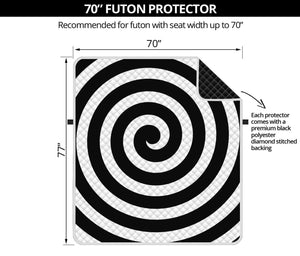 Black And White Swirl Illusion Print Futon Protector