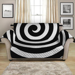 Black And White Swirl Illusion Print Loveseat Protector