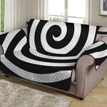 Black And White Swirl Illusion Print Loveseat Protector