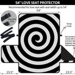 Black And White Swirl Illusion Print Loveseat Protector