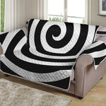 Black And White Swirl Illusion Print Loveseat Protector