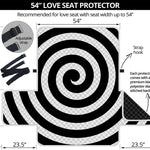 Black And White Swirl Illusion Print Loveseat Protector