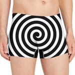 Black And White Swirl Illusion Print Men's Boxer Briefs