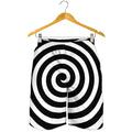Black And White Swirl Illusion Print Men's Shorts