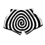Black And White Swirl Illusion Print Muay Thai Boxing Shorts