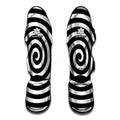 Black And White Swirl Illusion Print Muay Thai Shin Guards