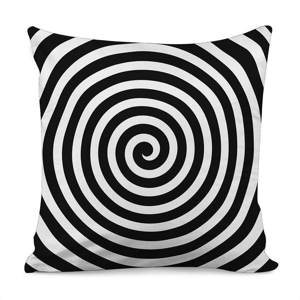 Black And White Swirl Illusion Print Pillow Cover