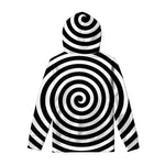 Black And White Swirl Illusion Print Pullover Hoodie
