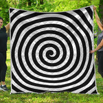 Black And White Swirl Illusion Print Quilt