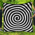 Black And White Swirl Illusion Print Quilt