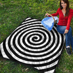 Black And White Swirl Illusion Print Quilt