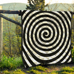 Black And White Swirl Illusion Print Quilt