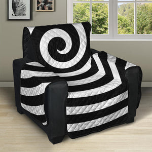 Black And White Swirl Illusion Print Recliner Protector