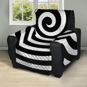 Black And White Swirl Illusion Print Recliner Protector