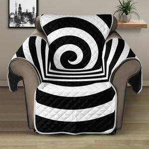 Black And White Swirl Illusion Print Recliner Protector