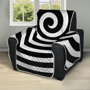 Black And White Swirl Illusion Print Recliner Protector