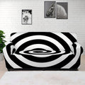 Black And White Swirl Illusion Print Sofa Cover