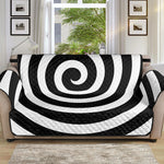 Black And White Swirl Illusion Print Sofa Protector