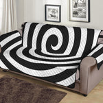 Black And White Swirl Illusion Print Sofa Protector