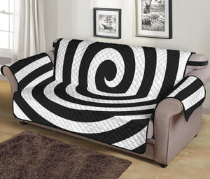 Black And White Swirl Illusion Print Sofa Protector