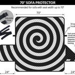 Black And White Swirl Illusion Print Sofa Protector