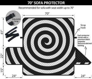 Black And White Swirl Illusion Print Sofa Protector