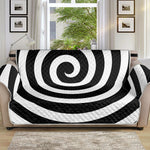 Black And White Swirl Illusion Print Sofa Protector