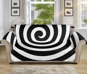 Black And White Swirl Illusion Print Sofa Protector