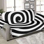 Black And White Swirl Illusion Print Sofa Protector