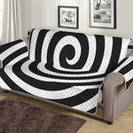 Black And White Swirl Illusion Print Sofa Protector