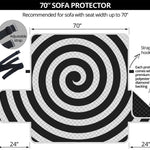 Black And White Swirl Illusion Print Sofa Protector