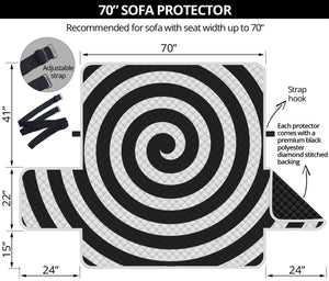 Black And White Swirl Illusion Print Sofa Protector