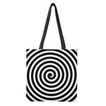 Black And White Swirl Illusion Print Tote Bag