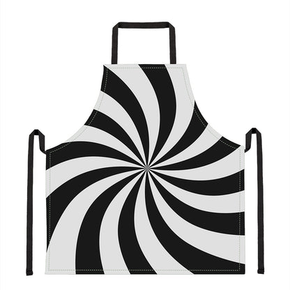 Black And White Swirl Print Apron